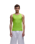 6PM Waffle Knit Tank Top Lime Green