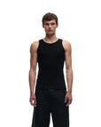 6PM Waffle Knit Tank Top Black