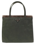 PRADA Triangle Logo Handbag Khaki
