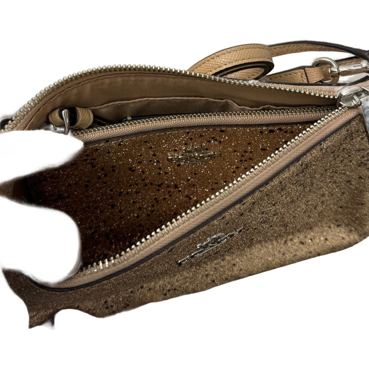 COACH Shoulder Bag Gold Stars with extra Pouch