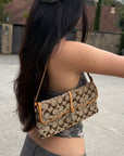 COACH Signature Canvas Clip Shoulder Bag
