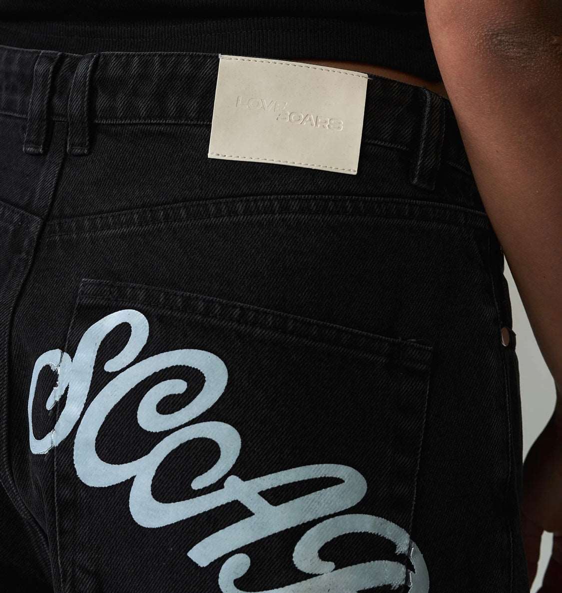 LOVE SCARS Backprint Jeans Black